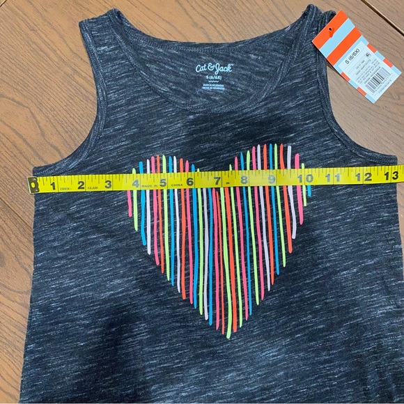 NWT Cat and Jack S/6/6X tank top w heart design. - Picture 3 of 8